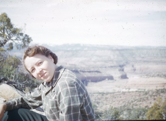 Vee in 1953 overlooking Delores River near her hometown.
