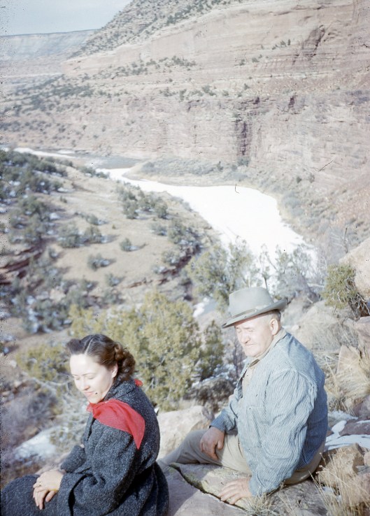 Vee with her father (my grandfather) in Colorado.